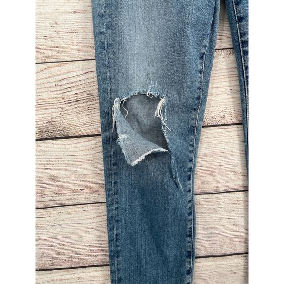 AG Adriano Goldschmied The Ex-Boyfriend Slim Jeans Women's 28 Blue Distressed - Picture 4 of 11